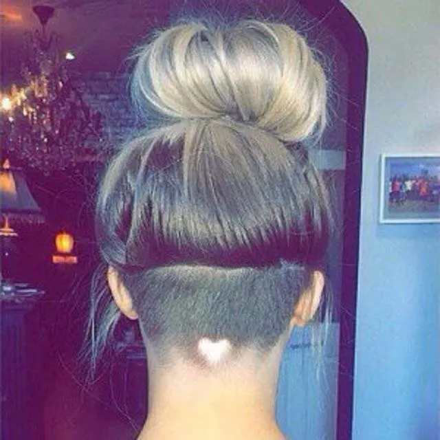 heart shape nape undercut hair 