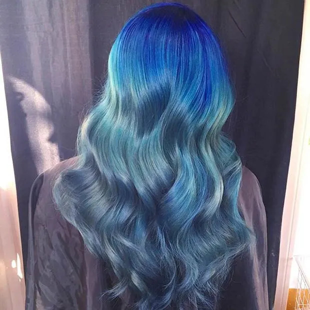 nice Navy Blue Hair Color idea for girl
