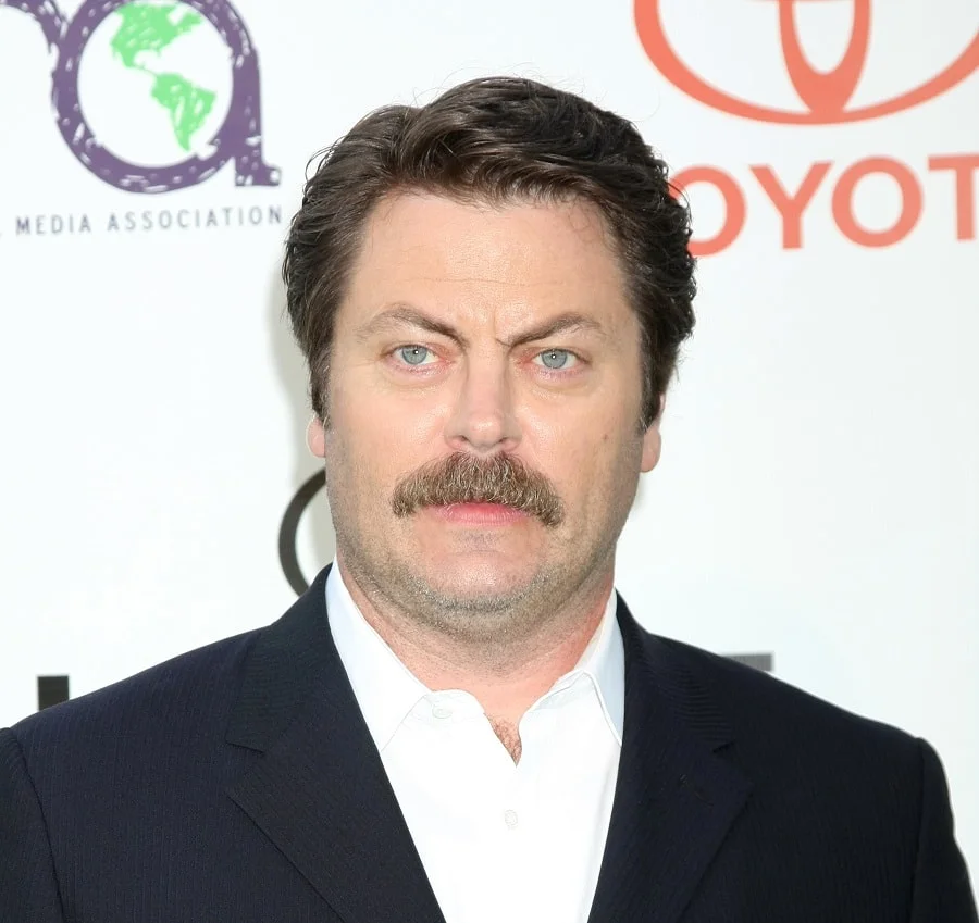 Nick Offerman With Mustache