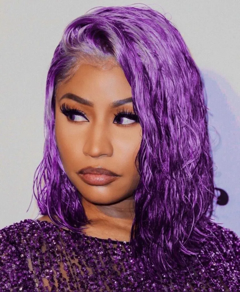Nicki Minaj with violet purple hair