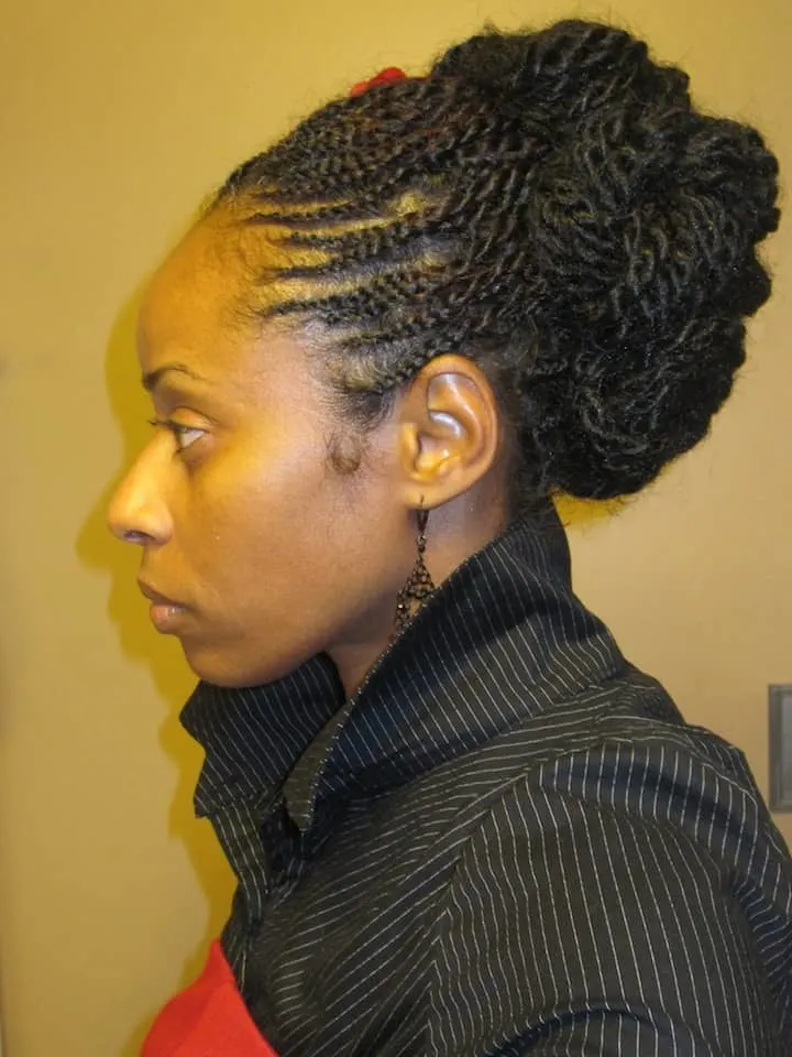 black women Nubian Twist Updo hairstyle