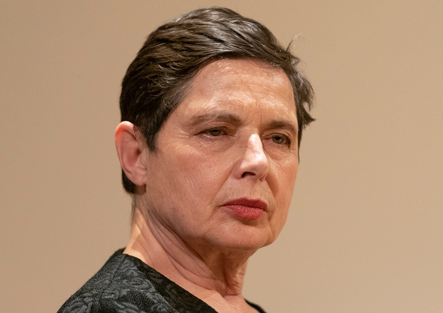 Older Actress Isabella Rossellini with Brown Pixie Cut