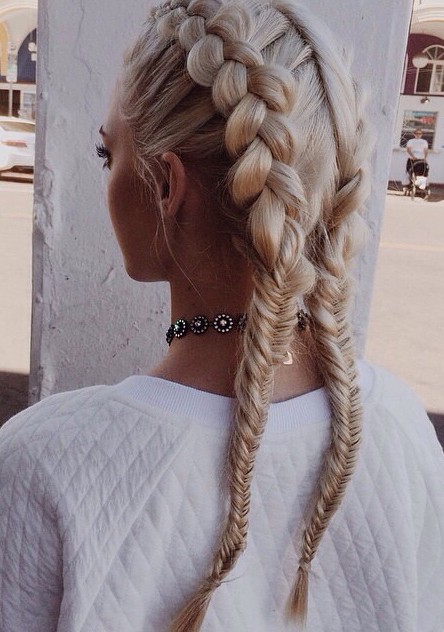Ombre Effect fishtail braid hairstyle