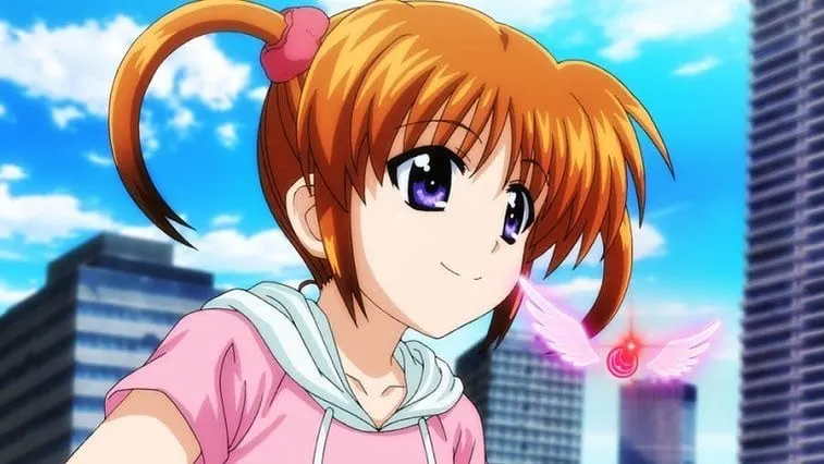 Orange Haired Anime Girl Nanoha Takamachi