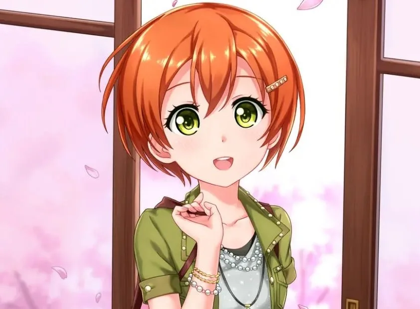 Orange Haired Anime Girl Rin Hoshizora