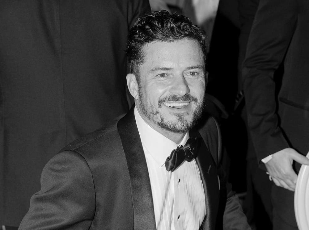 Orlando Bloom's Hair with patchy beard