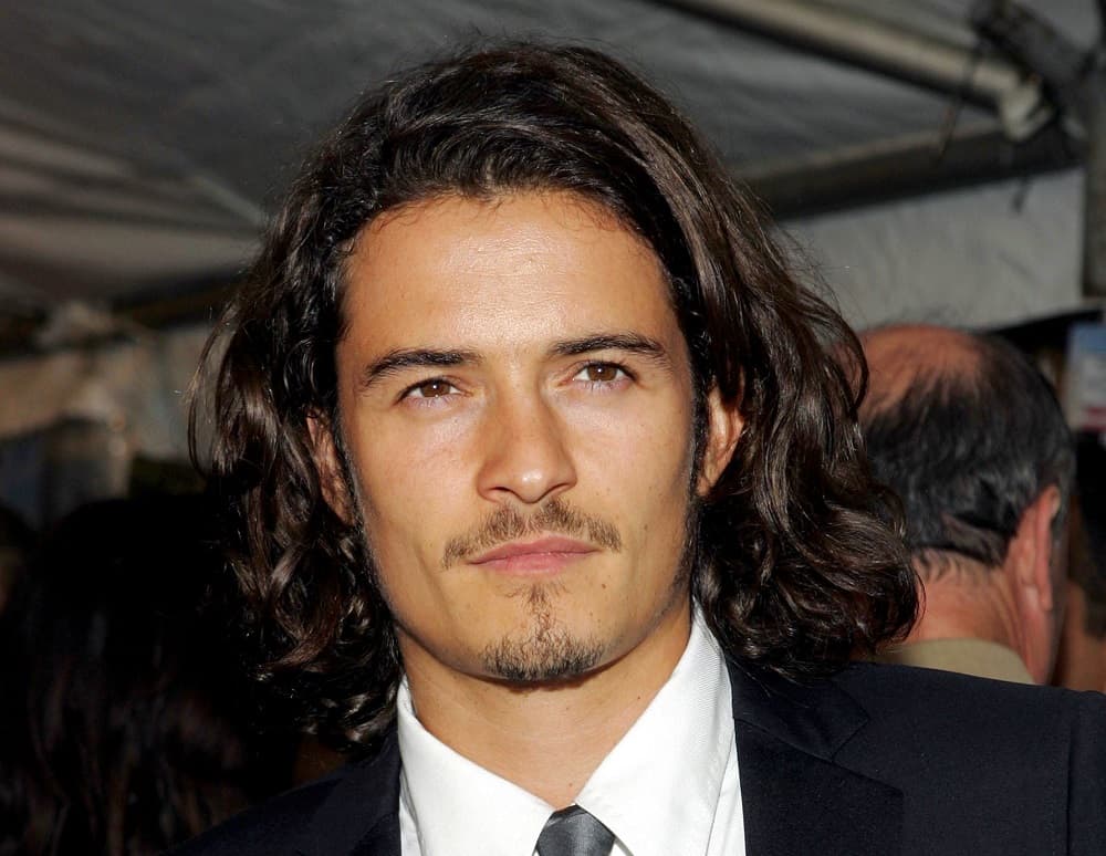 Orlando Bloom's long hair with goatee