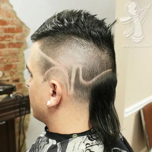 side cut Mullet Haircut