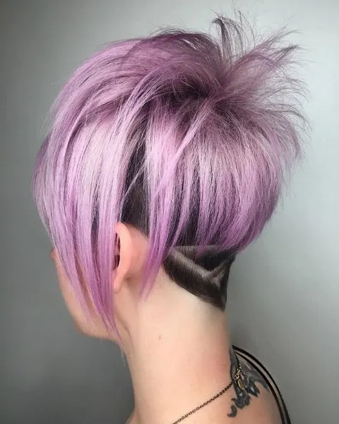 pink hair edgy undercut for women