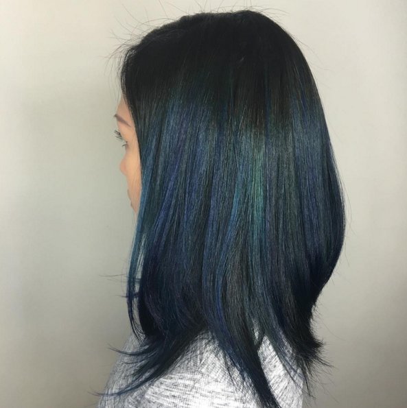 Black Peacock Hair Color for women 