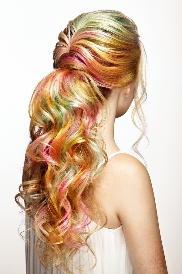 Peekaboo rainbow hair