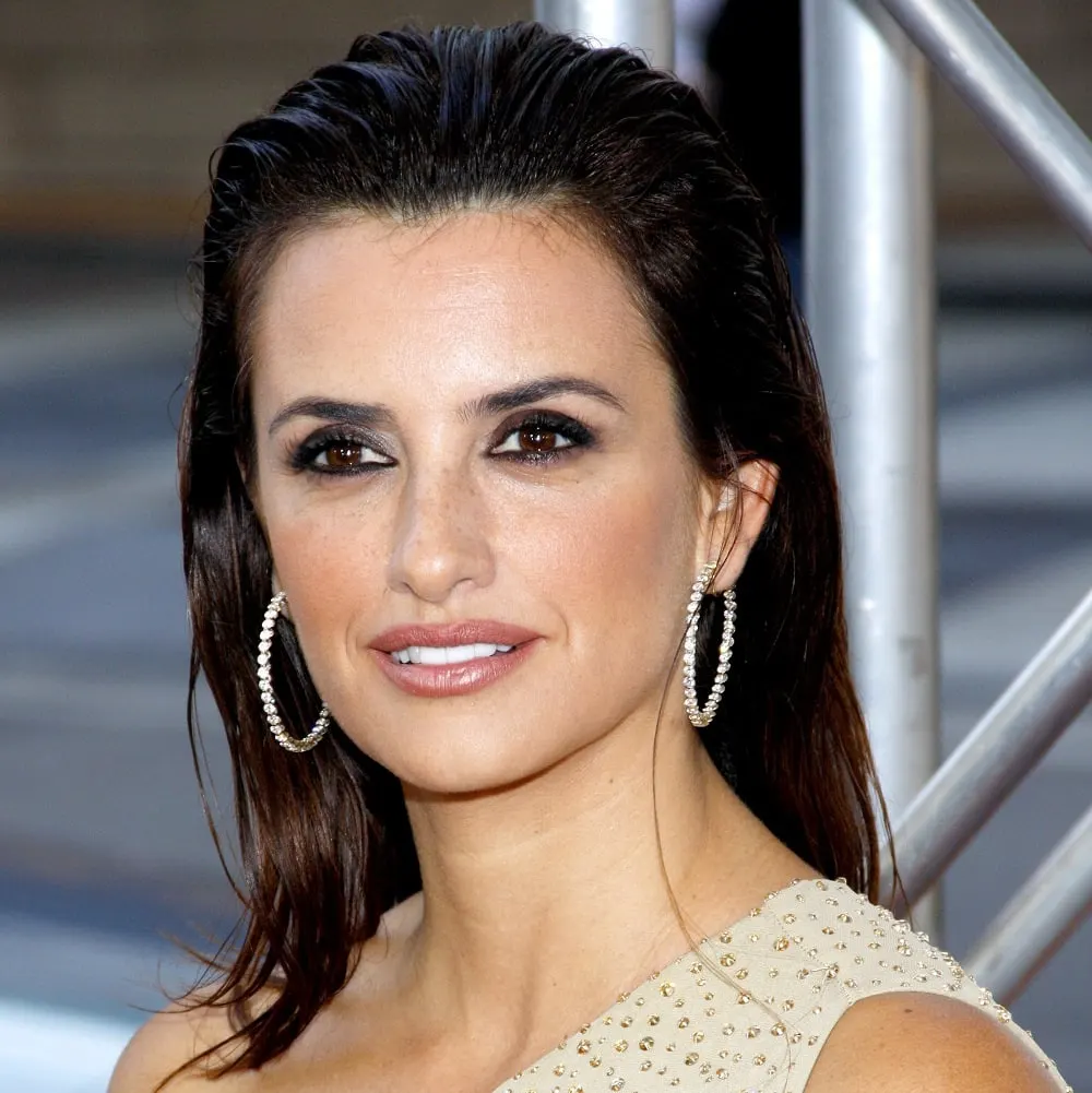 Penelope Cruz with Slick Back Hair