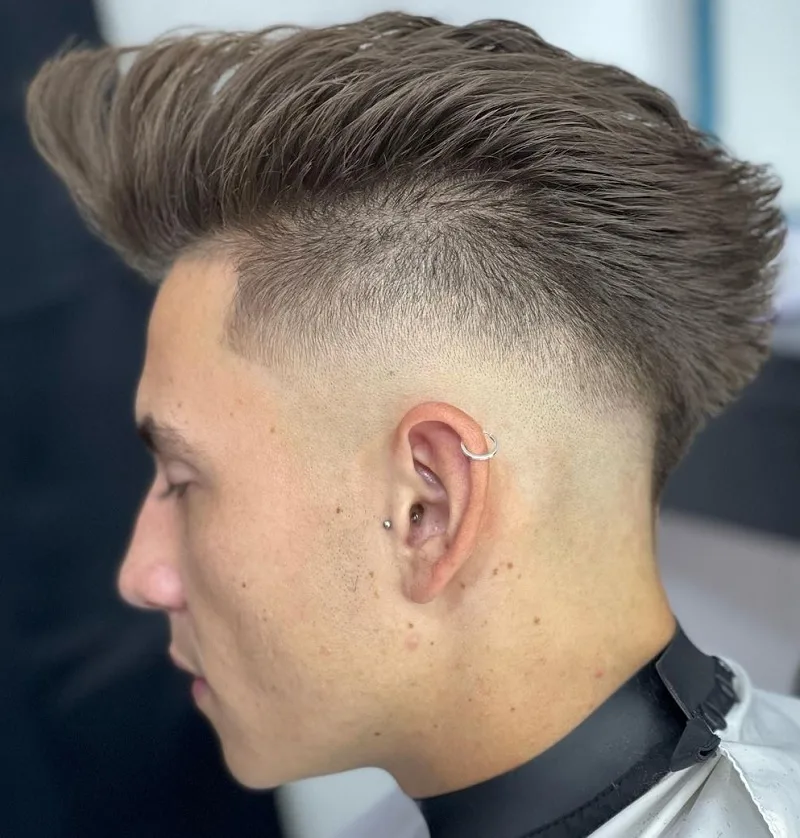 Pompadour with High Top Fade