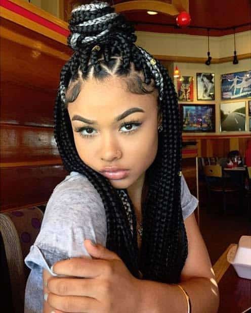 Pop of Grey Poetic Justice Braid for young girl