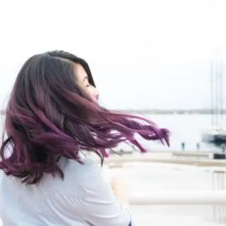 Purple Balayage hair color for women