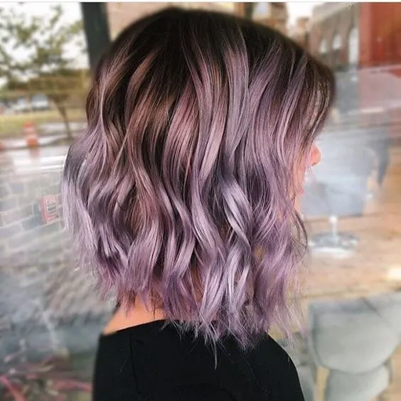 girl Purple Balayage hairstyle 