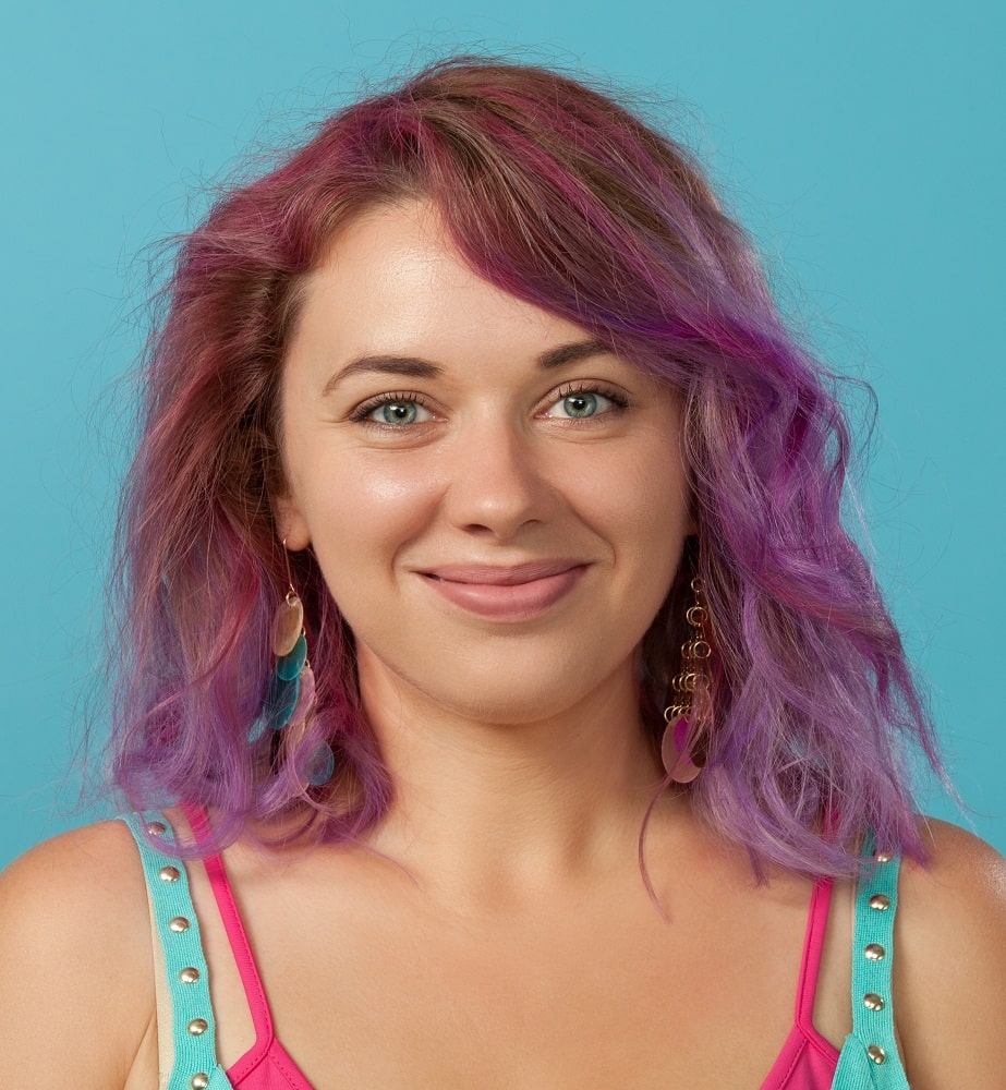Purple Hair Color for Women with Blue Eyes