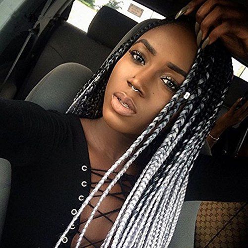 Grey Ombre Box Braid hairstyle