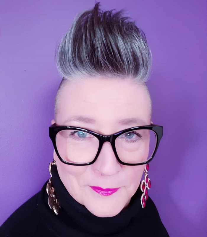 Quiff Hairstyle for Women with Glasses