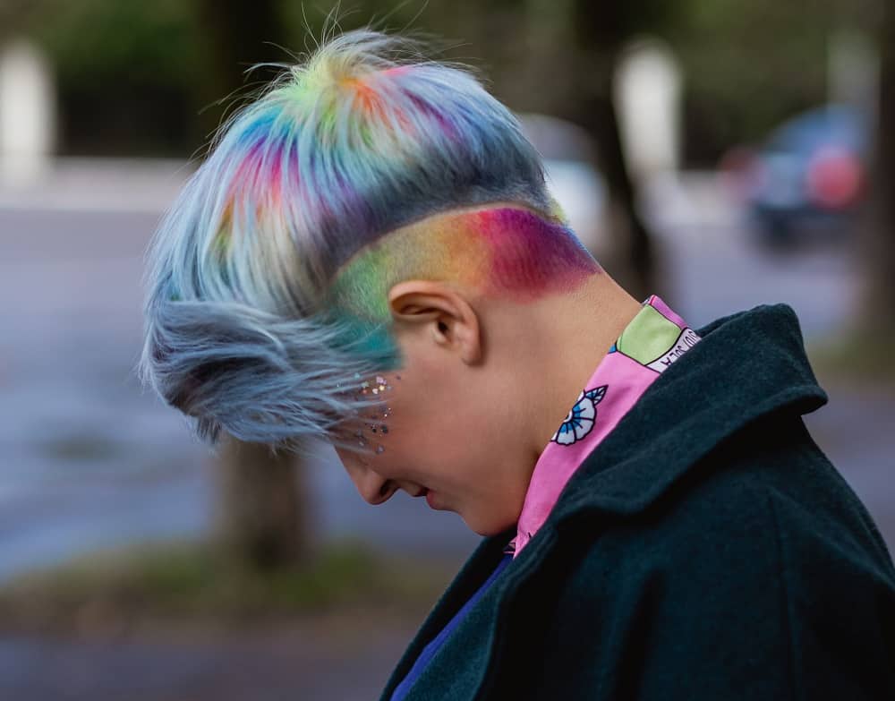 Rainbow Hair with Undercut
