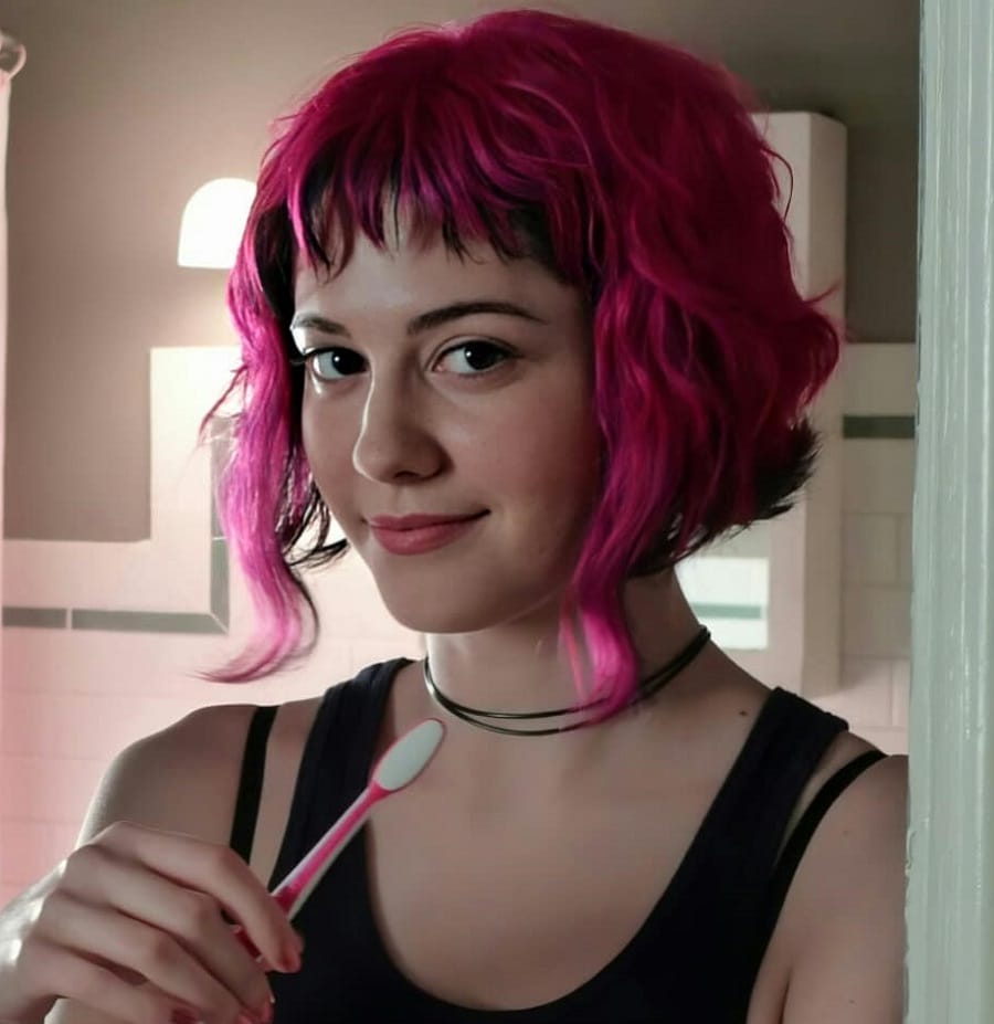 Ramona Flowers With Short Pink Hair