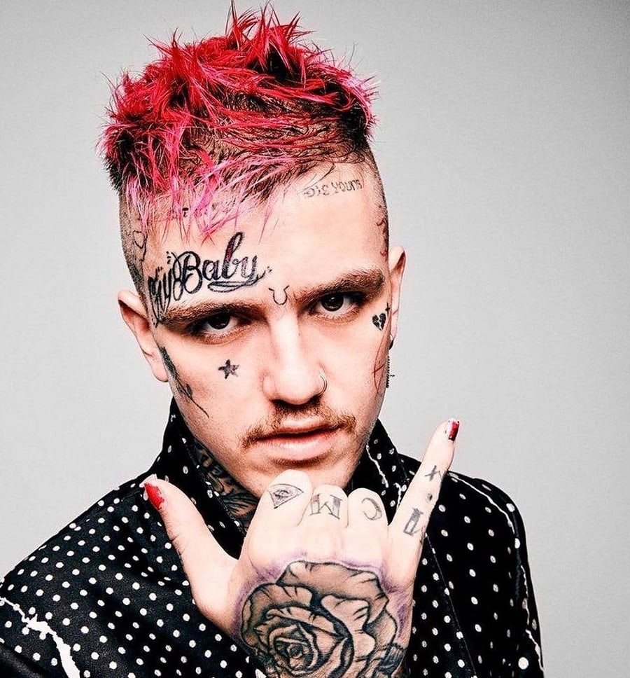Rapper Lil Peep With Pink Hair