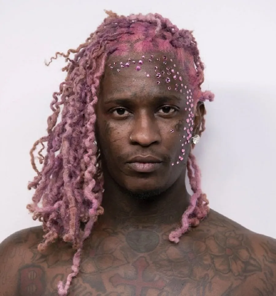 Rapper Young Thug With Pink Hair
