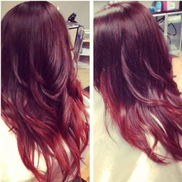 burgundy and red ombre