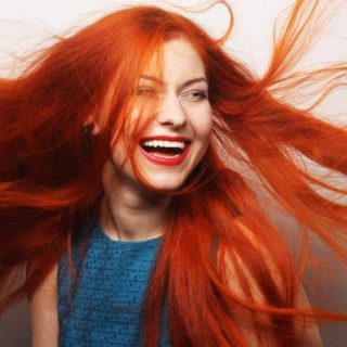 Orange red hairstyle