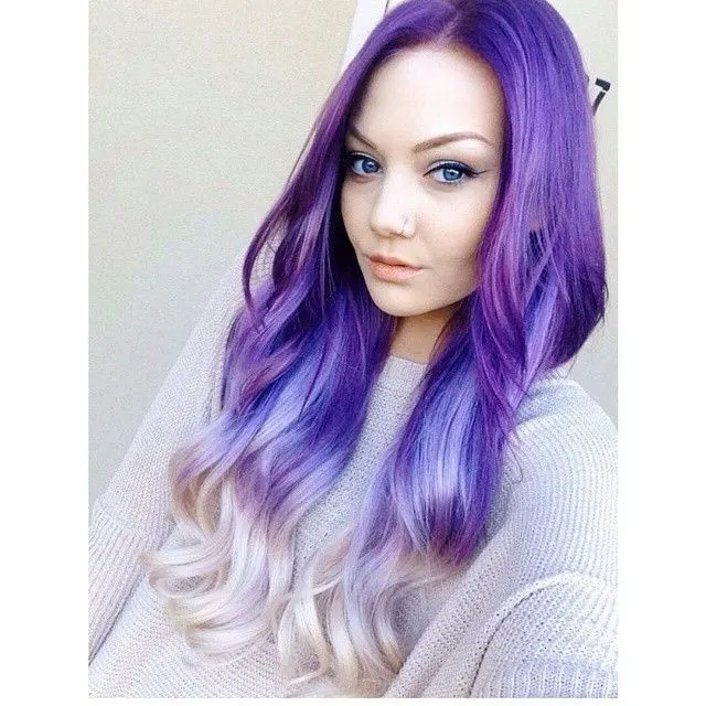 Blonde and purple hair