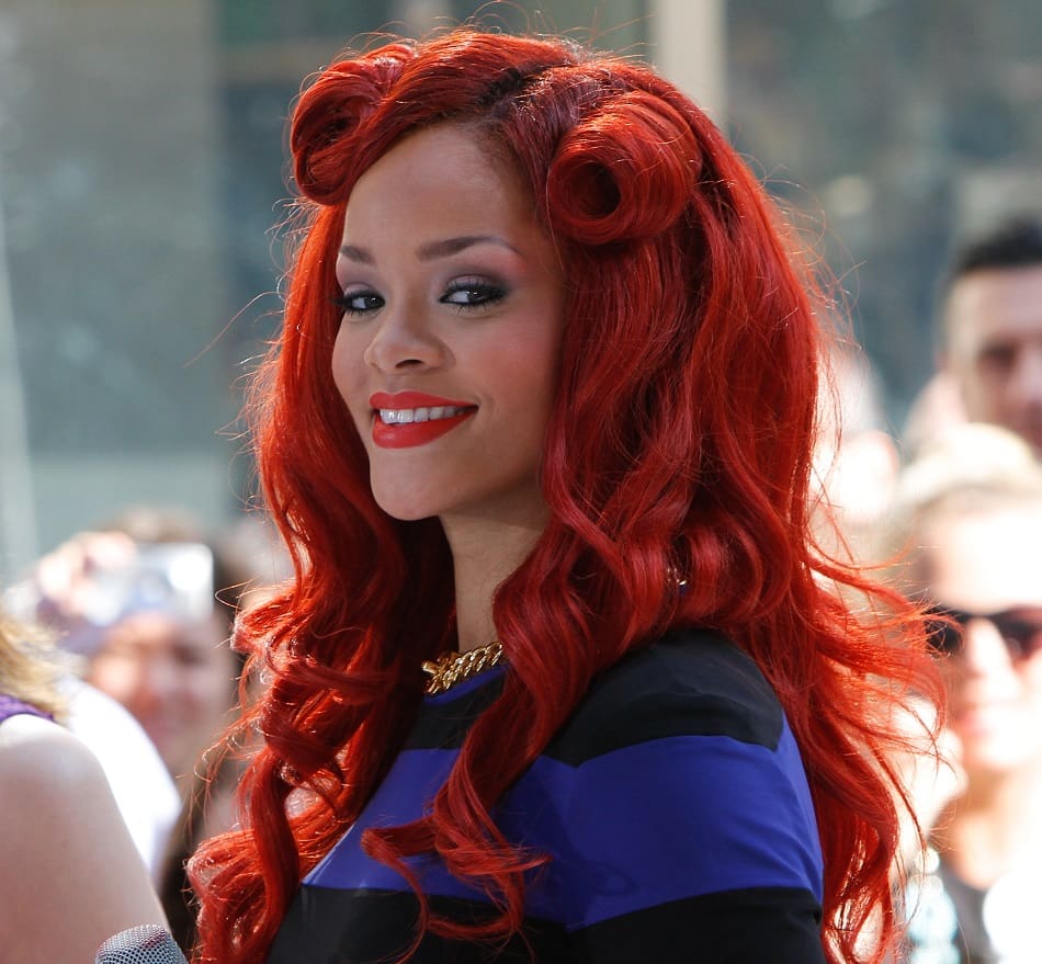 Rihanna's hot red hair