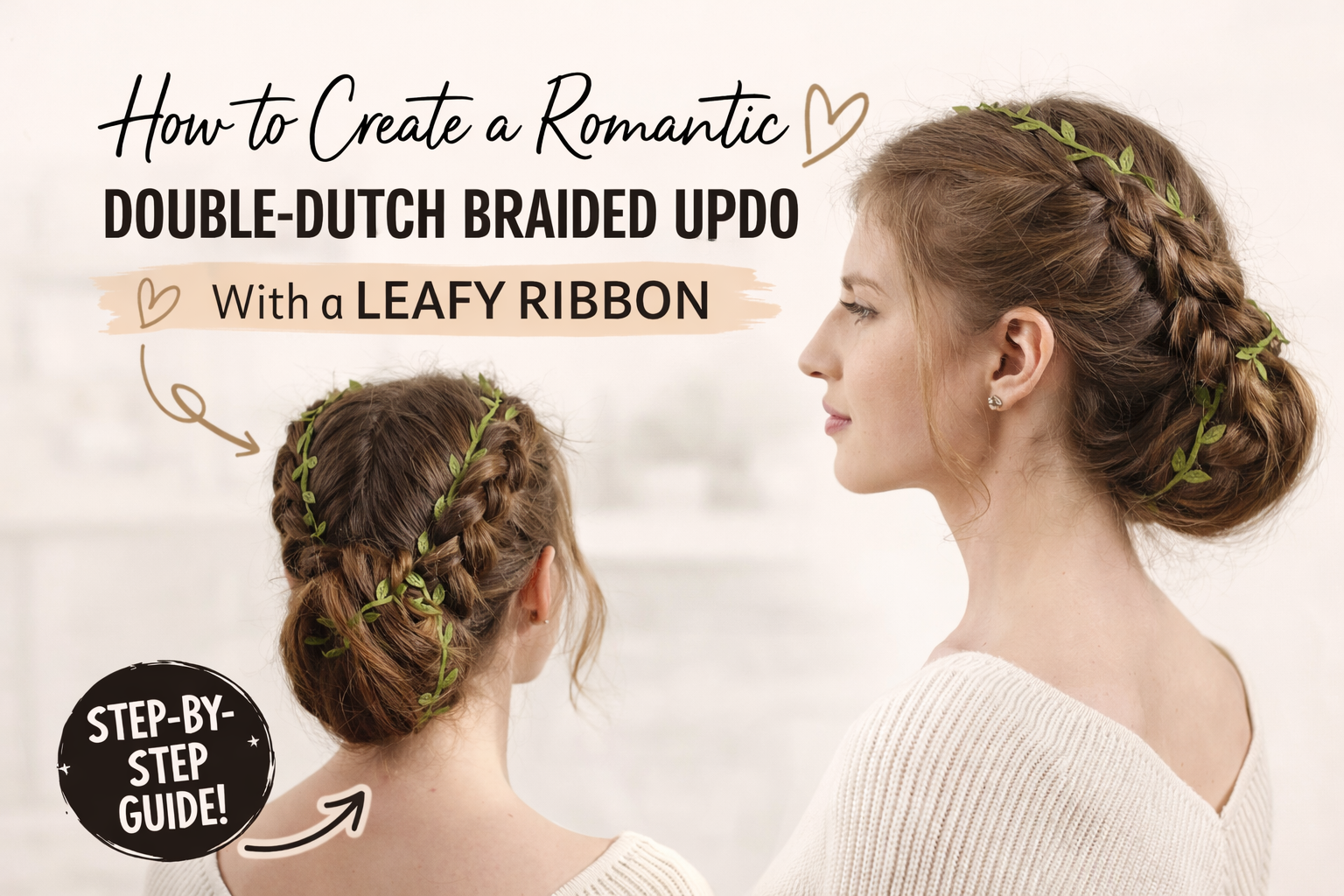 Romantic double-Dutch braided updo tutorial