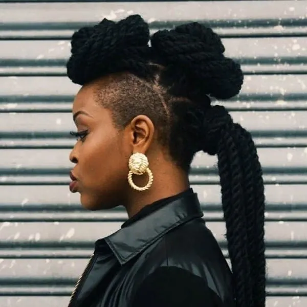 Rope Twists Mohawk hairstyle for young girl 