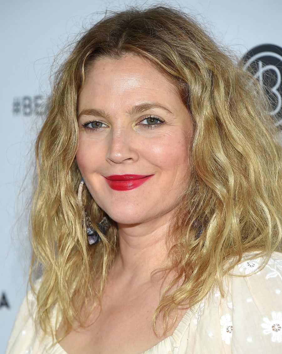 Celebrity Round Face Shaped Drew Barrymore