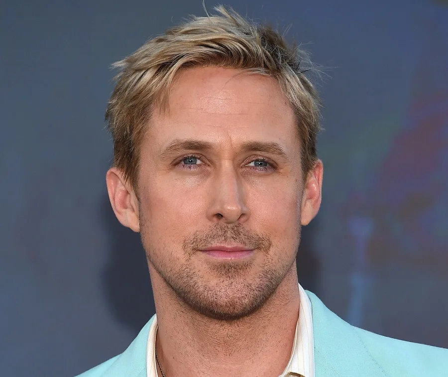 Ryan Gosling with light stubble beard