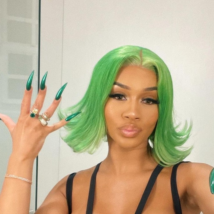 Saweetie With Green Hair