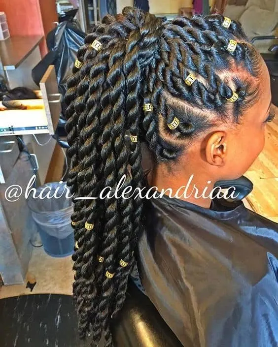 Beautiful Senegalese Twists Ponytail hairstyle you love 