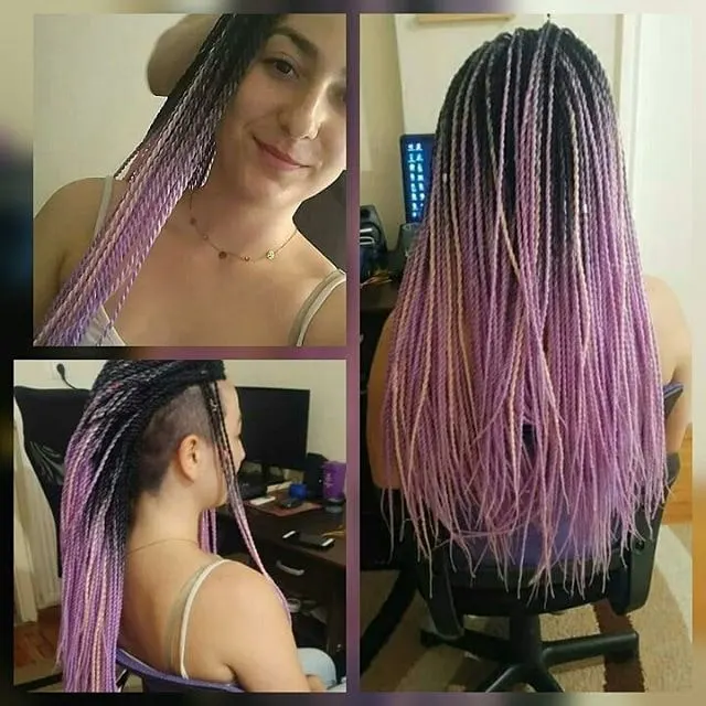 unicorn senegalese twists with undercut 