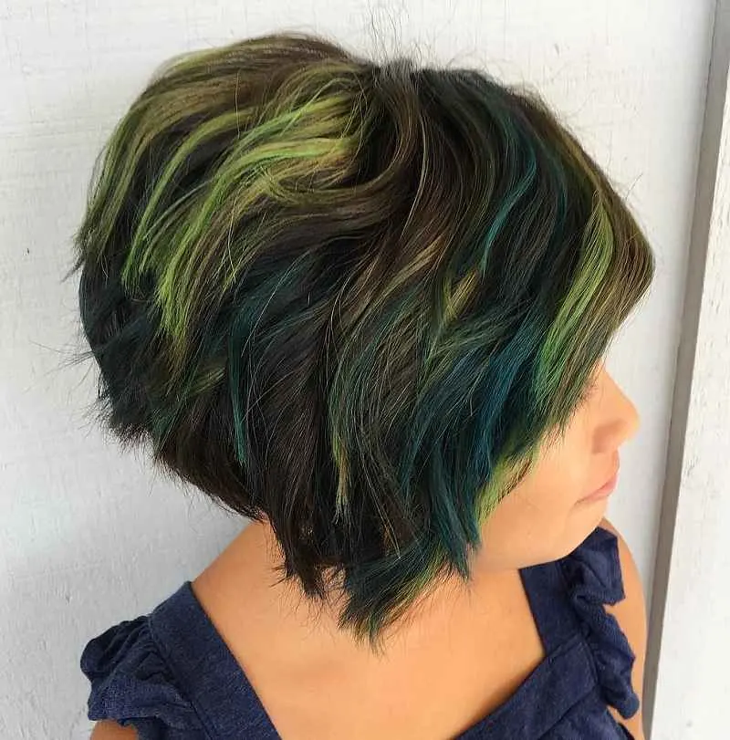 Shades of Green on Wavy Bob for Little Girls
