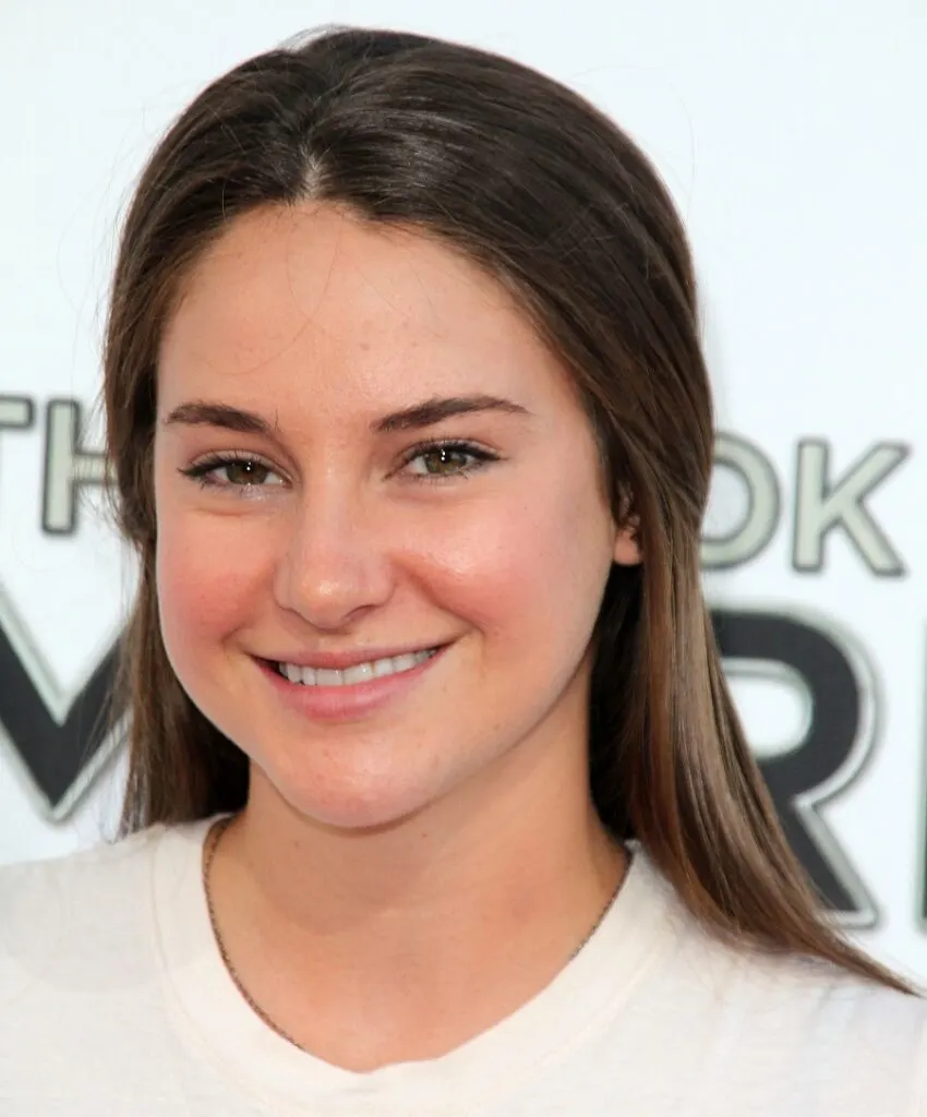 Shailene Woodley Middle Part Hairstyle of 2012