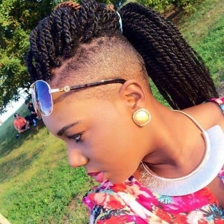 Shaved Sides hairstyle for black girl