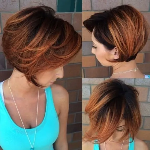 short bob with highlights