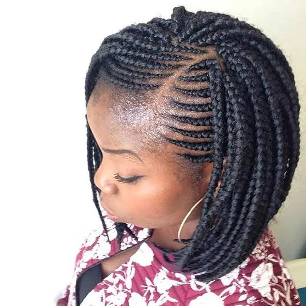 black women Short Box Braid