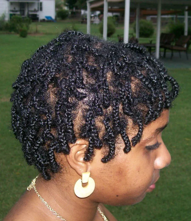 Half Pony Tail Short Box Braid haircut