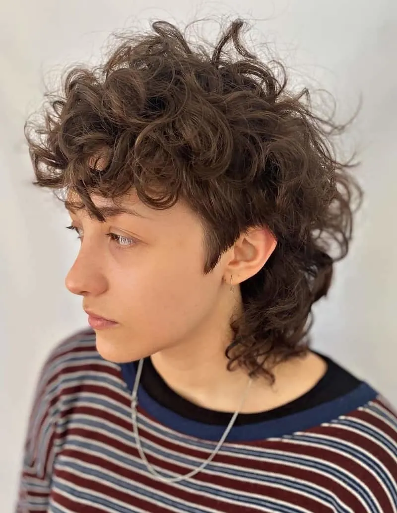 Short Curly Mullet for Women