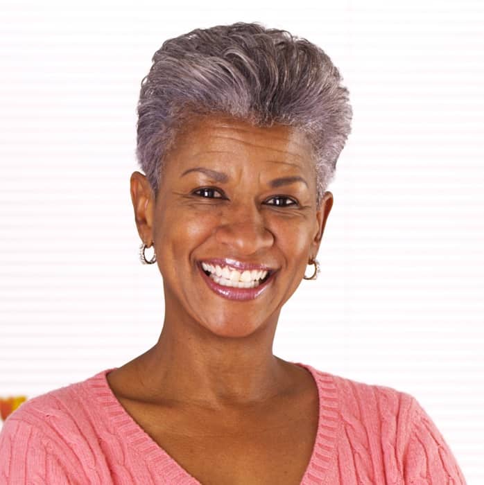 Older Black Woman with Short Natural Hair