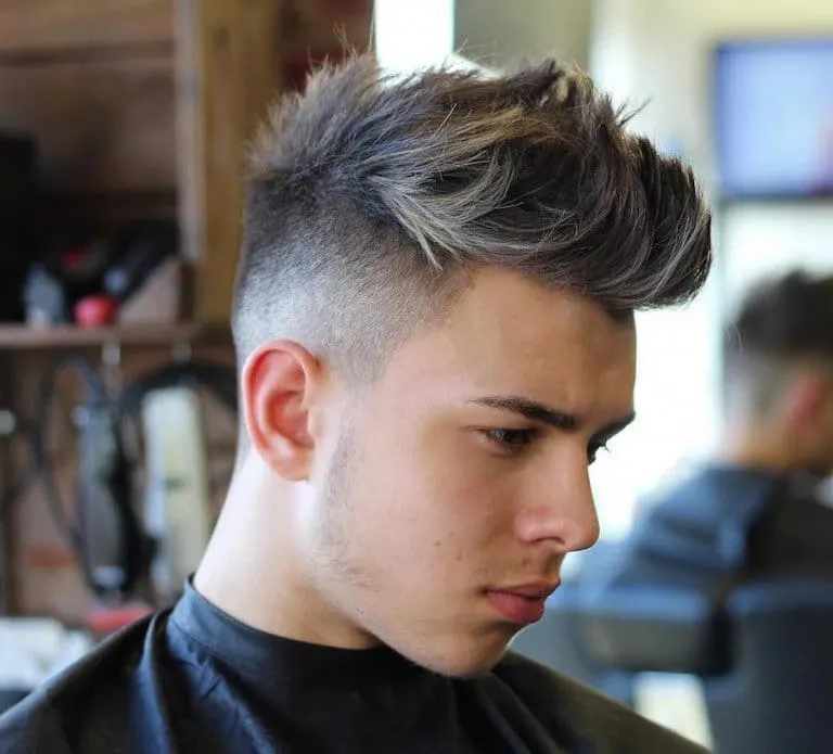  short pompadour haircut with slick