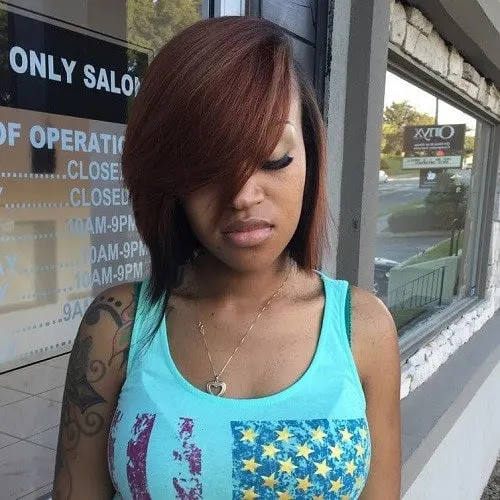 Short Sew In Hairstyle with bob