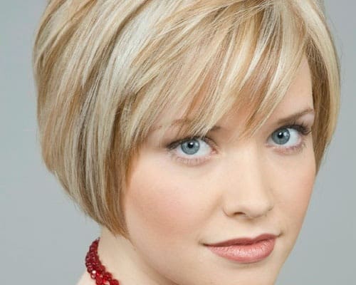 Short layered bob haircut with Receding Hairlines for women 