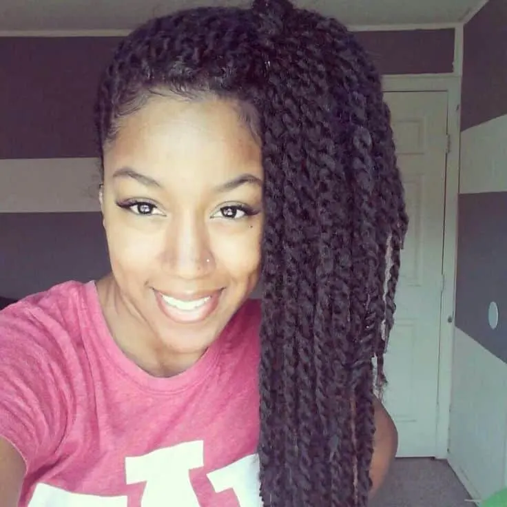 two strand twisted Ponytail hairstyle